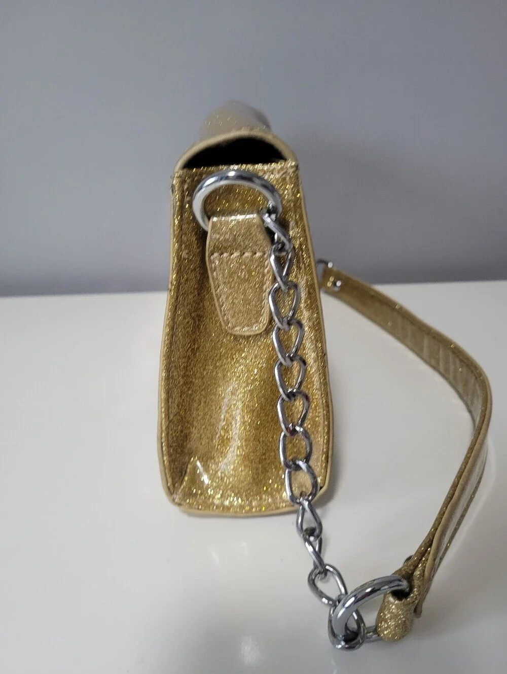 Sourpuss Gold Glitter Party Clutch, VGUC